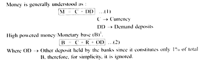 Therefore, the equation m = m 1 + m 2 may he written as (m) = l 1 (y) + l 2 (r). Monetary Supply Definition And Determinants Of Money Supply