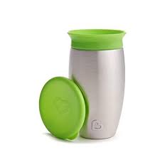 Munchkin Miracle Stainless Steel 360 Sippy Cup Green 10 Ounce Sippy Cup Toddler Cup Sippy