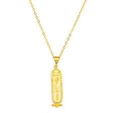 We sell high quality cartouche made in egypt Gold Love Cartouche Necklace Ottoman Hands Wolf Badger