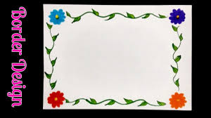 Vector border frame design page template stock vector. Flower Border Design For Projects On Paper A4 Front Page Design For School Project Handmade Border Youtube