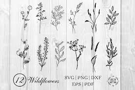 Download Floral Svg Tattoo Floral Hand Drawn Set Flower Svg Decor For Invitation Wildflowers Svg Svg Eps Leaves Svg Flower Elements Wedding Collage Sheets Materials Locnuocxanh Vn