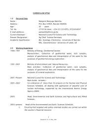 A typical cv format consists of the following eight sections: Curriculum Vitae 1 0 Personal Data Name Margaret Wanjugu