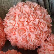 Whether it's an artificial grass wall panel or artificial bouquet flowers, let your walls or tables be covered during your artificial flowers wedding. 8pcs Lot 11 Peach Kissing Ball Pomander Foam Rose Flower Balls For Wedding Centerpieces Other Colors Option Flower Trails Flower Pantyhoseflower Fridge Aliexpress