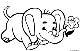 Mar 05, 2021 · all tulamama coloring pages are super easy to print. Cute Baby Elephant With Flower Coloring Pages Printable