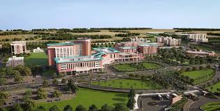 Aerial view of AIIMS Madurai developing permanent campus at Thoppur