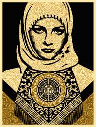 Arab Woman Gold Obey Giant Shepard Fairey Art Shepard Fairey Obey Shepard Fairey