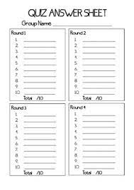 How to get the best sheets for your style, comfort, an. Quiz Answer Sheet 8 Rounds Of 10 By Cat Mason Tpt