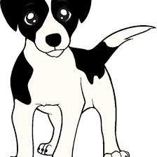 Russell Terrier White With Black Markings Cartoon Dog Pattern Terrier Jack Russell Terrier