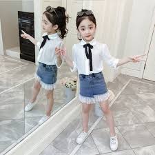 Kids Clothing Bottoms Girls Children S Summer Korean Denim Skirt With Ruffles