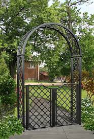 Arch top palisade gate bespoke uk delivery. Portofino Garden Arch With Garden Gate Galvanised Powder Coated Steel
