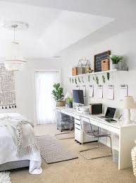 Home Office In Bedroom Setup Ikea Furniture And Green Innenministerium In Der Schlafzimmer Ei Home Office Bedroom Bedroom Office Combo Guest Bedroom Office