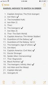 So i decided to watch jessica jones, then iron fist and lastly daredevil. I Looked Online And Apparently This Is The Correct Order Of Watching All The Movies Leading Up To Now If This Correct Ignore Check Marks Used To Keep Track Of Which Movies