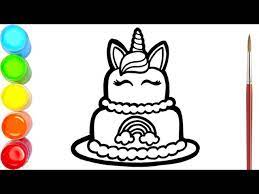 I am all of these. Menggambar Dan Mewarnai Kue Ulang Tahun Unicorn Warna Warni Untuk Anak Anak Youtube
