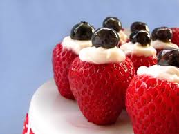 4th Of July Creme Filled Strawberries 4th Of July Desserts Fourth Of July Food Strawberry Filling