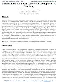 Pdf Determinants Of Student Leadership Development A Case Study