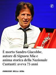 Morto il cantante Sandro Giacobbe, un'icona della musica