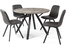 Black round dining table and 4 chairs. Zetta Round Table 4 Chairs Furniture Barn