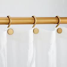 Adjustable black/nickel/gold single curtain rods in three sizes and 3 colors. Modern Shower Curtain Rings Set Of 12 Bathroom Hardware