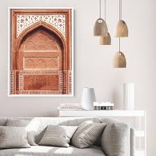 Think about using the shade in your throw pillows, blankets, rugs, wall art and decor. Burnt Orange Arch Old Jaipur Art Print Affordable Art Hart Home Decor