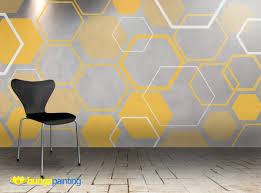 Ragam ⭐ inspirasi warna cat rumah minimalis anti mainstream yang wajib kamu coba ! Cat Dinding Motif Kotak Bunga Painting 0877 2830 5324