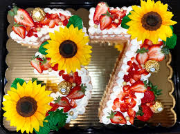 Number Cake Sunflower Cakes Number Cakes Fondant Flowers