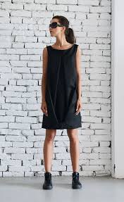 Black Short Dress Extravagant Loose Tunic Sleeveless Casual Etsy Black Short Dress Black Dress Sleeveless Short Dress
