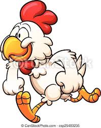Draw two ovals for the rooster's head and body. Cartoon Chicken Running Cartoon Chicken Vector Clip Art Illustration With Simple Gradients Arms And Chicken On Separate Canstock