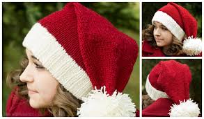 It's also a great hat pattern for ambitious beginners looking to expand their skills beyond the basics. Knit Christmas Santa Hat Free Knitting Patterns