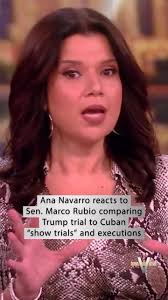 #AnaNavarro: “How dare you, Marco? How dare you! 5,600 Cubans at least were  shot in front of firing squads … how dare you use their name in vain so  that you can suck up to [Trump]?” #TheView ...