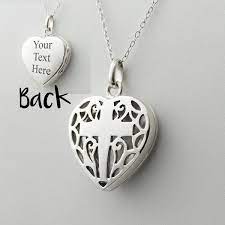 Personalized Cross In Heart Locket Necklace 925 Sterling Etsy Heart Locket Heart Locket Necklace Locket