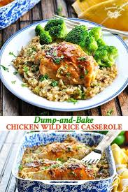Dump And Bake Chicken Wild Rice Casserole Recipe Chicken Wild Rice Casserole Chicken And Wild Rice Wild Rice Casserole