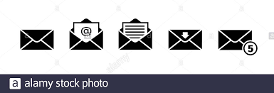 Use it for your creative projects or simply as a sticker you'll share on tumblr. Email Icon Set In Black On White Background Stock Vector Image Art Alamy