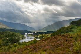 There is only one glen affric. Uk Scotland Scottish Highlands Glen Affric Dramatic Over Loch Affric Stockphoto