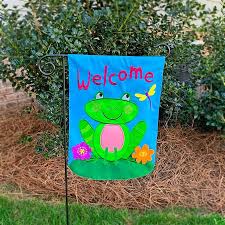 4.7 out of 5 stars. Backyard Glory 1 Ft W X 1 5 Ft H Frogs Embroidered Garden Flag Lowes Com In 2021 Garden Flag Stand Garden Flags Backyard