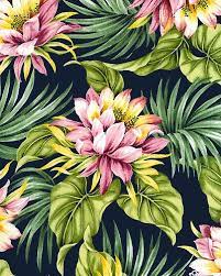 Blossom Festival Cherry Red 24 X 44 Panel Tropical Floral Print Floral Prints Tropical Floral