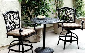 Product title 3 piece patio height bar set with table and chairs,. Patio Furniture Bistro Set Cast Aluminum 30 Round Pedestal Table 3pc Pub Santa Monica