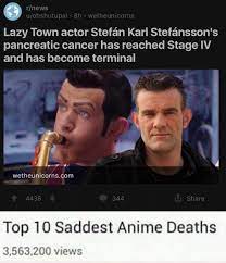 With Stefan Karl Stefansson S Potential Death Lazy Town Memes Might Become Huge Memeeconomy