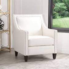Living Room Chairs White Leather Armchair White Accent Chair Armchair