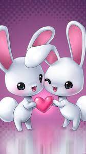 Love You Jaan Girly Love Bunny Wallpaper Cartoon Bunny Love Wallpaper