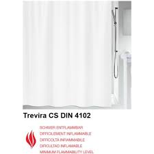 Ein duschvorhang wird einfach mit den plastikösen an der duschstange befestigt. Spirella Anti Schimmel Hotel Duschvorhang Schwer Entflammbar Trevira Cs Din 4102 Anti Bakteriell Waschbar Wasserdicht Polyester Securitas 120x200cm Weiss