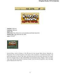 Harvest moon back to nature walkthrough pdf. Pdf Harvest Moon Back To Nature Complete Guide Book Ezi Qurnia Academia Edu