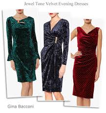 Gina Bacconi Velvet Occasionwear Party Dresses In Red Navy And Green Bride Clothes Winter Wedding Outfits Mother Of The Bride Outfit