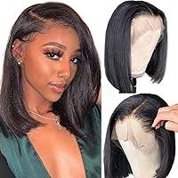 HIRIREMY Bob Wig Human Hair 13x4 HD Frontal Lace Wigs for Black Women Human  Hair Glueless Short Straight Bob Lace Front Wigs Human Hair Pre Plucked  with Baby Hair 180% Density 10
