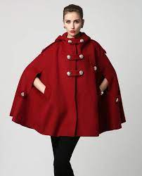 Cape Coat Hooded Cape Coat Wool Cape Red Cape Womens Cape Winter Cape Long Cape Plus Size Cape Princess Cape Custom Cape 1130 Womens Wool Cape Red Cape Coat Capes For Women