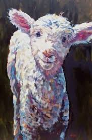 Colorful Contemporary Animal Art Paintings Lamb Lilly By Contemporary Animal Artist Patricia A Griffin Animal Art Farm Animal Paintings Sheep Art