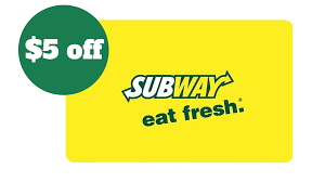 Subway gift card discount current discount. 5 Off Subway Gift Card 4x Fuel Points Southern Savers