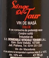 Sange de taur, tip : Sange De Taur Vin Rosu Dulce