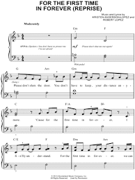 For The First Time In Forever Reprise From Frozen Sheet Music Easy Piano In F Major Transposable Download Print Sheet Music Easy Piano Piano Songs