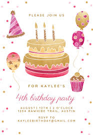 Birthday Invitation Card Template Png Gold And Pink Birthday Invitation Template Free Greetings Island In 2020 Birthday Invitation Templates Party Invite Template Birthday Invitations
