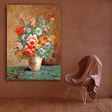 30x90cm d0234 yağlı boya tablo. Kanvas Cicekli Tablo Modelleri Yagli Boya Gorunumlu Vazo Icindeki Kirmizi Renkli Cicekler